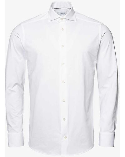 Eton Business Four-way-stretch Regular-fit Stretch-woven Shirt - White