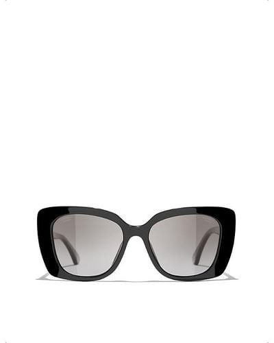 Chanel Rectangle Sunglasses - Black