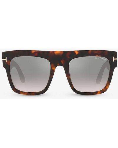 Tom Ford Tr001324 Ft0847 Square-frame Tortoiseshell Acetate Sunglasses - Grey