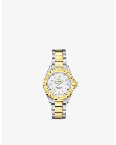 Tag Heuer Wbd1320.bb0320 Aquaracer 18ct Yellow Gold-plated Stainless-steel Quartz Watch - Metallic