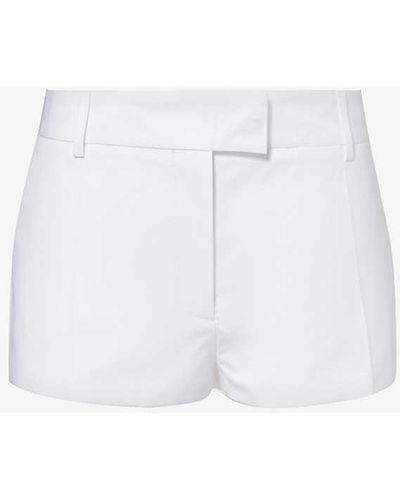Valentino Garavani Pressed-crease Slim-fit Cotton Shorts - White
