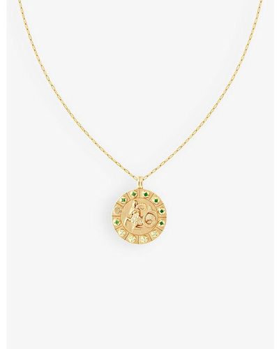 Astrid & Miyu Capricorn Bold Zodiac Rhodium-plated 925 Sterling-silver Necklace - Metallic