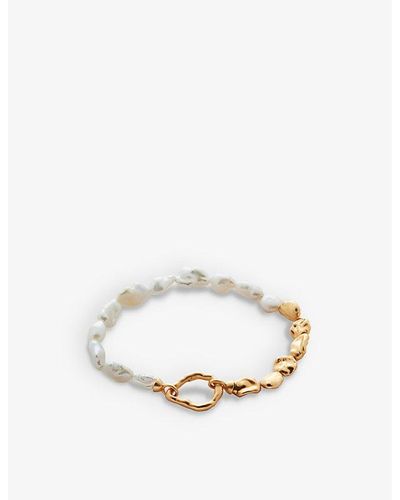 Monica Vinader Keshi Recycled 18ct Yellow Gold-plated Vermeil Sterling Silver And Freshwater Pearl Bracelet - White