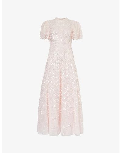 Needle & Thread Deco Sequin-embellished Recycled-polyester Maxi Dress - Pink