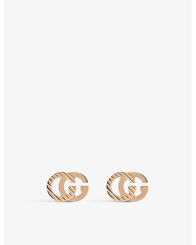 Gucci gg Running 18ct Rose- Stud Earrings - Metallic