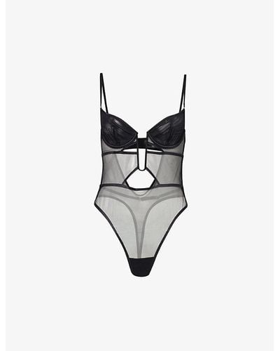 Bluebella Joni Cut-out Recycled-polyester Mesh Body - Black