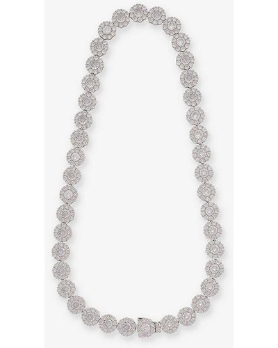 Hatton Labs Xl Daisy Tennis Chain Cubic-zirconia 925 Sterling- Necklace - White