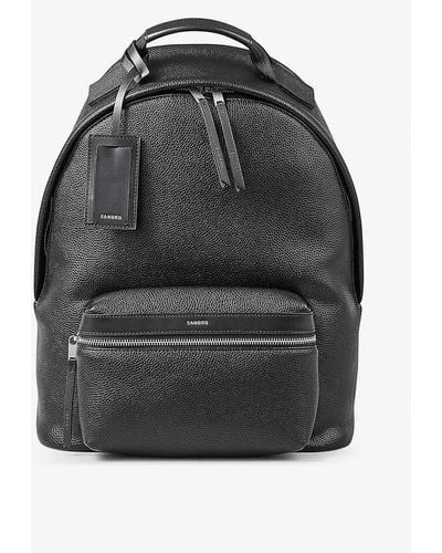 Sandro Padded Shoulder-strap Coated-canvas Backpack - Black