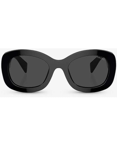 Prada Pr A13s Butterfly-frame Acetate Sunglasses - Black
