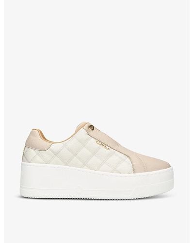 Carvela Kurt Geiger Connected Quilted Leather Low-top Sneakers - Natural