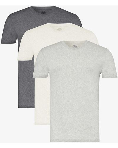 Polo Ralph Lauren Crew-neck Regular-fit Pack Of Three Cotton-jersey T-shirt - White