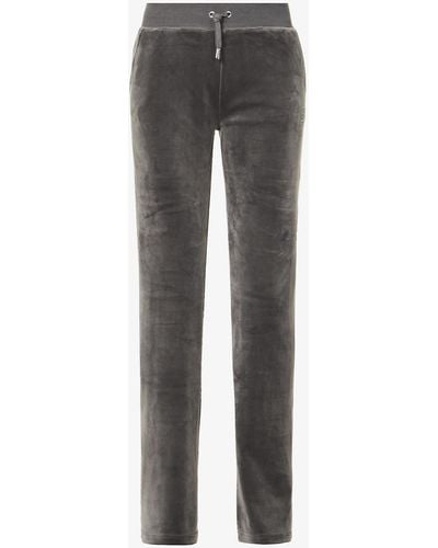 Juicy Couture Del Ray Straight-leg Mid-rise Velour jogging Bottoms - Grey