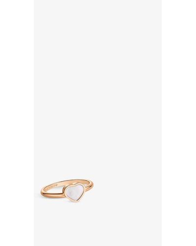 Chopard My Happy Hearts 18ct Rose-gold And Mother-of-pearl Ring - White