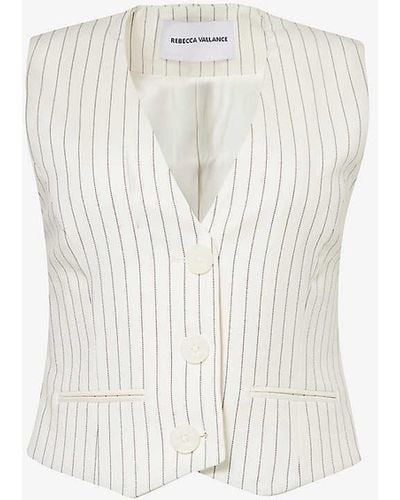 Rebecca Vallance Cedric V-neck Stretch-woven Vest - White