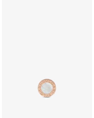 BVLGARI 18ct Rose-gold And Mother Of Pearl Single Stud Earring - White