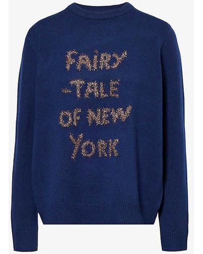Bella Freud Fairytale Of New York Wool-blend Jumper - Blue
