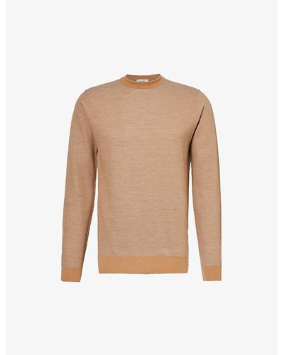 John Smedley Crewneck Knitted Relaxed-fit Wool Jumper - Natural