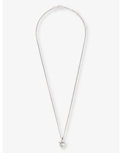 Serge Denimes Strawberry 925 Sterling Necklace - White
