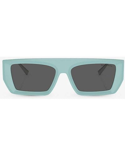 Tiffany & Co. Tf4214u Rectangle-frame Metal Sunglasses - Green