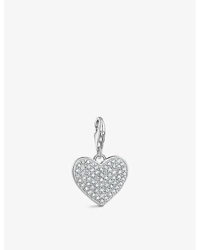 Thomas Sabo Heart Sterling-silver And Cubic Zirconia Pendant Charm - White