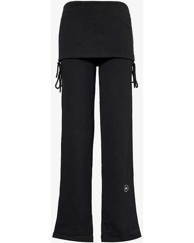 adidas By Stella McCartney Rolltop Sleeveless Organic-cotton Blend Jumpsuit - Black