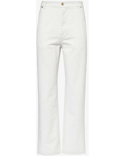 Bally Contrast-stitch Brand-patch Organic-denim Jeans - White