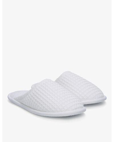 The White Company The Company Waffle Towelling Cotton And Modal-blend Slippers X - Multicolour