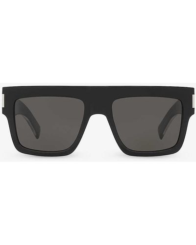 Saint Laurent Sl628 Square-frame Acetate Sunglasses - Grey