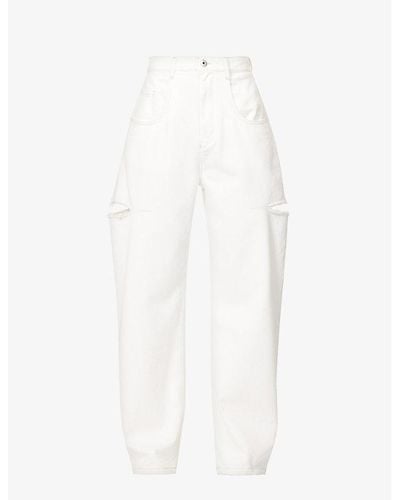 Maison Margiela Icons Cut-out Straight-leg High-rise Jeans - White