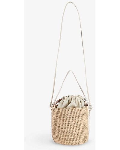 Chloé Woody Small Paper Bucket Bag - White