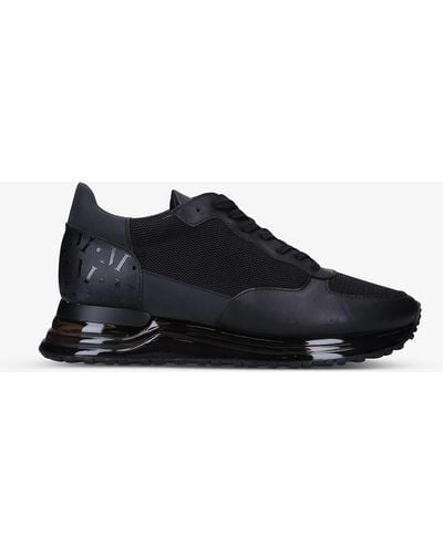 Mallet Popham Gas Leather And Mesh Sneakers - Black