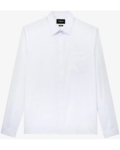 The Kooples Oversized Chest-pocket Cotton Shirt - White