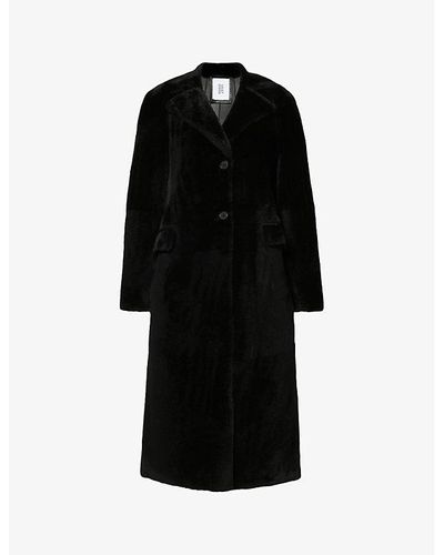 Anne Vest Thora Single-breasted Notched-lapel Shearling Coat - Black