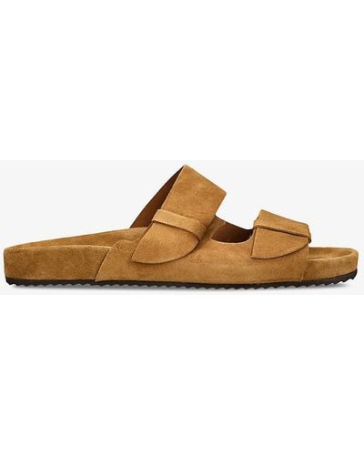 Ancient Greek Sandals Diogenis Double-strap Suede Sandals - Brown