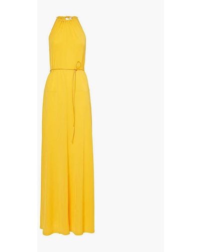Proenza Schouler Lenny Halterneck Jersey Maxi Dress - Yellow