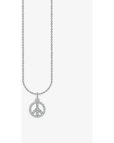 Thomas Sabo Peace Sterling Silver And Zirconia Necklace - White