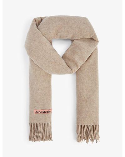 Acne Studios Canada New Fringed Wool Scarf - Natural