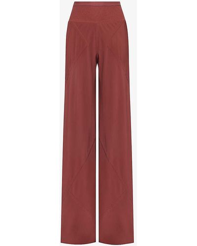 Rick Owens High-rise Wide-leg Crepe Trousers - Red