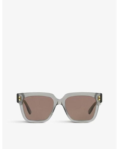 Gucci gg1084s Square-frame Acetate Sunglasses - Gray