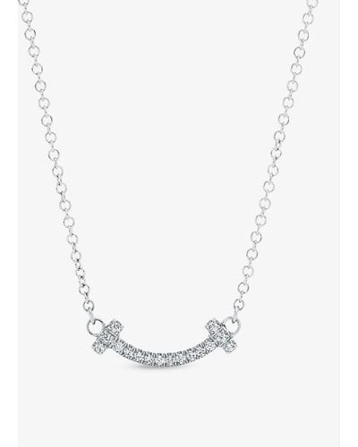 Tiffany & Co. Tiffany T Smile 18ct White-gold And Diamond Necklace