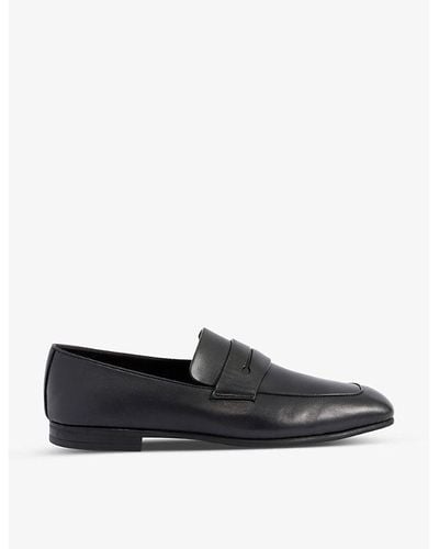 Zegna L'asola Leather Penny Loafers - Blue