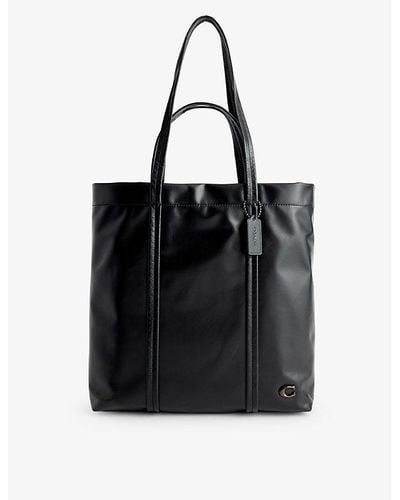 COACH Hall Leather Tote Bag - Black