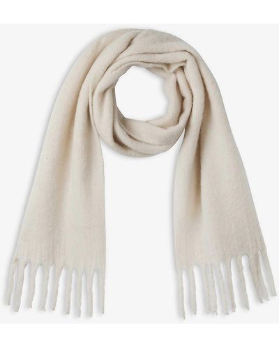The White Company Fringe-trimmed Knitted Scarf - White