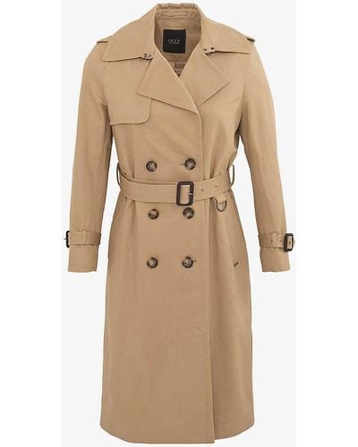 IKKS Double-breasted Belted Cotton Trench Coat - Natural
