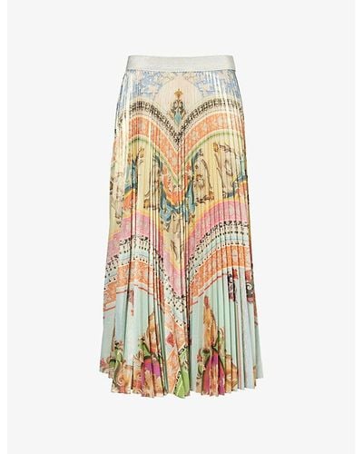 Mary Katrantzou Uni Abstract-pattern Woven Midi Skirt - Metallic