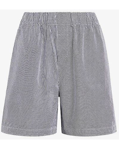 AllSaints Karina High-rise Relaxed-fit Organic-cotton Shorts - Grey