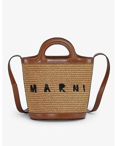 Marni Tropicalia Mini Cotton-blend Cross-body Bag - Brown