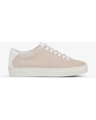 Whistles Raife Logo-embossed Suede Low-top Trainers - White