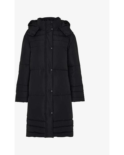 Whistles Becky Longline Recycled-polyester Puffer Coat - Black
