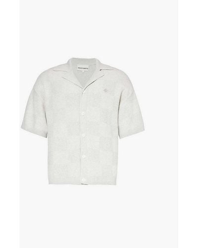 The Couture Club Short-sleeved Knitted Cotton Shirt - White